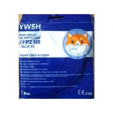 Mascarilla Infantil FFP2 NR Blanca, Caja 10 un