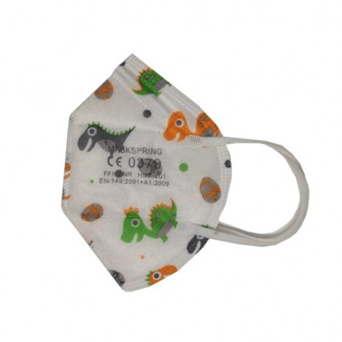 Mascarilla Infantil FFP2 NR Dinosaurios, Caja 20 un