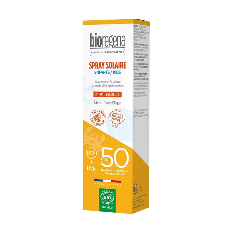 Spray Solar Niños Bio SPF50+ Crema Bioregena, 90 ml.