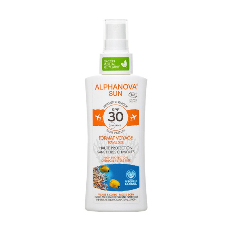 Solar SPF30 Formato Viaje Bio Alphanova, 90 gr.