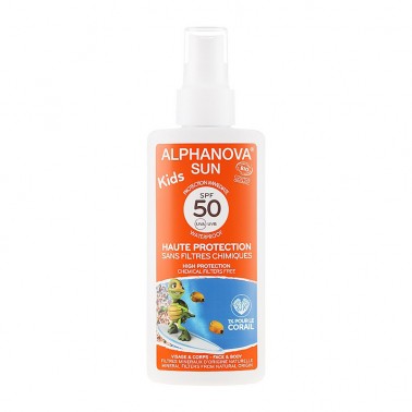 Solar SPF50 Kids Spray Bio Alphanova, 125 gr.