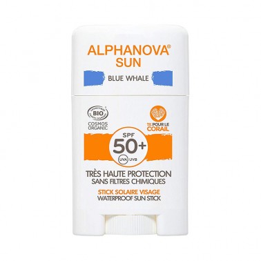 Solar SPF50+ Stick Azul Bio Alphanova, 12 gr.