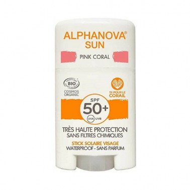 Solar SPF50+ Stick Pink Coral Bio Alphanova, 12 gr.