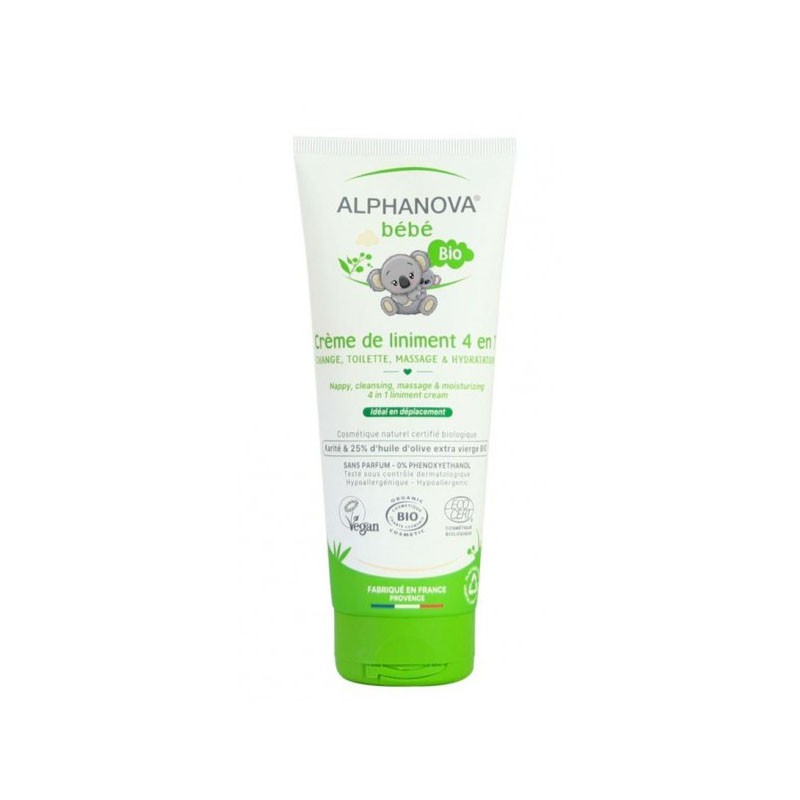 Crema Linimento 4 en 1 Bebe BIO Alphanova, 200 ml.