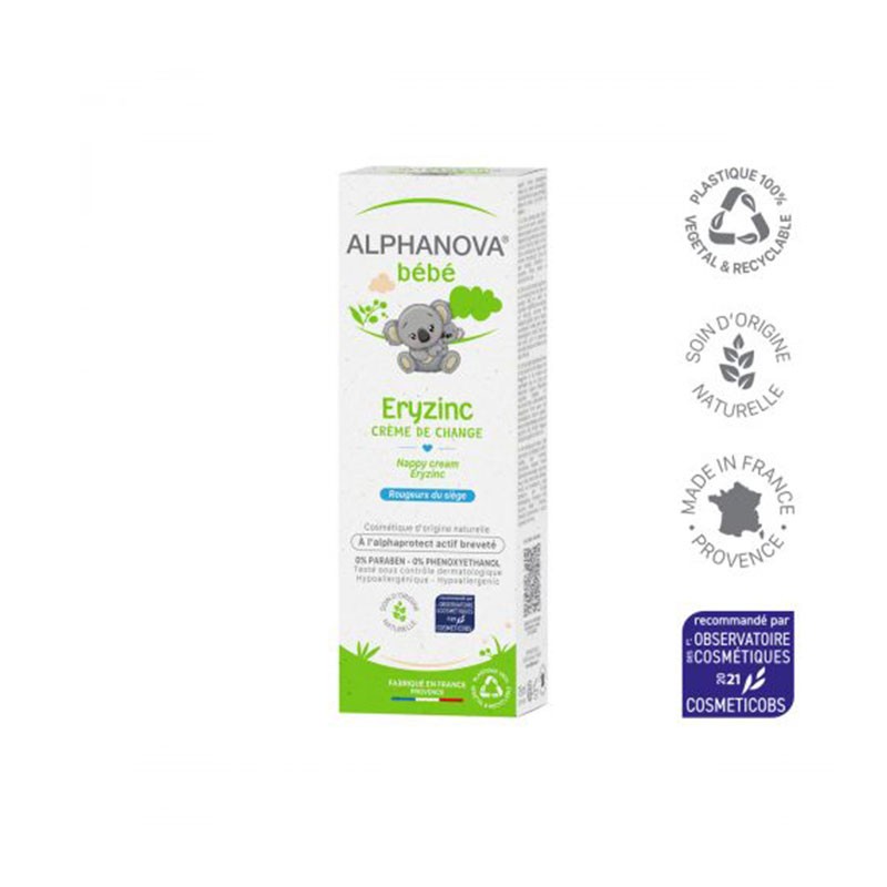 Eryzinz Crema de Pañal Bebe BIO Alphanova, 75 ml.