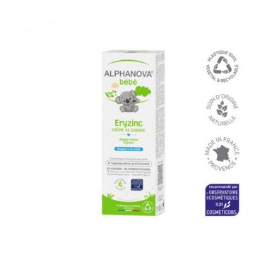 Eryzinz Crema de Pañal Bebe BIO Alphanova, 75 ml.