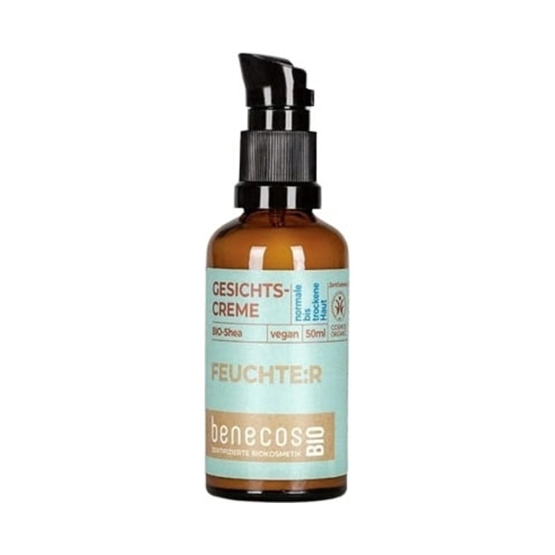 Benecos Crema Facial Piel Normal y Seca Karité Bio, 50 ml.