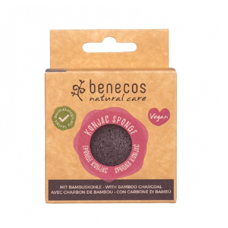 Benecos Esponja Konjac Bambú Negro Purificante Piel Grasa