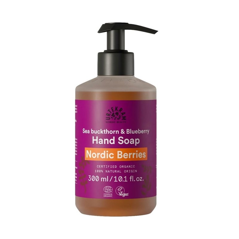 Jabón de Manos Frutos Rojos con DispensadorUrtekram, 300 ml.