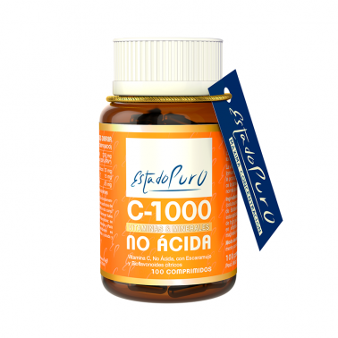 Vitamina C 1.000 no ácida Estado Puro Tongil, 100 comp.