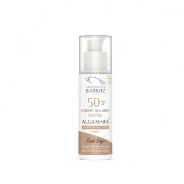 Algamaris Crema facial solar color beige SPF50 BIO, 50 ml