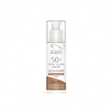 Algamaris Crema facial solar color dorado SPF50 BIO, 50 ml