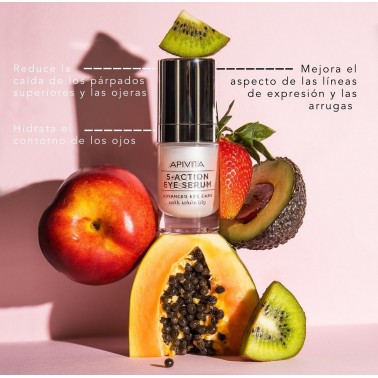 APIVITA Sérum Contorno Ojos 5-ACTION, 15 ml.
