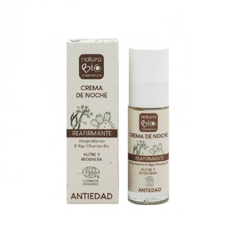 Crema de Noche Reafirmante Antiedad Hinojo NaturaBio Cosmetics, 30 ml.