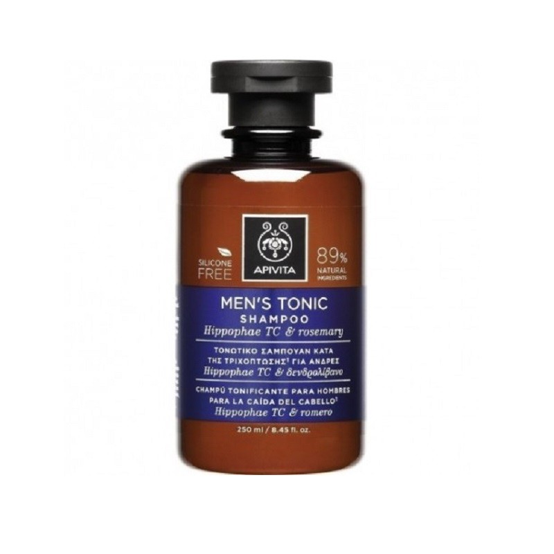 APIVITA Champú tonificante para hombre para la caída del cabello, 250 ml.