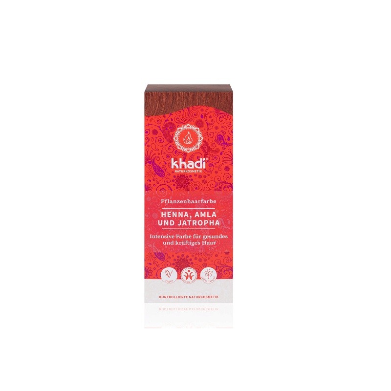 Henna Natural con amla y jatropha Khadí, 100 gr.