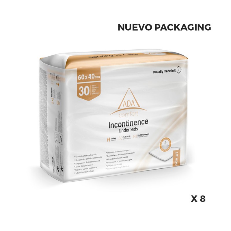 Ada Group Empapadores Desechables Incontinencia 60 x 40, 30 ud. (8 paquetes)