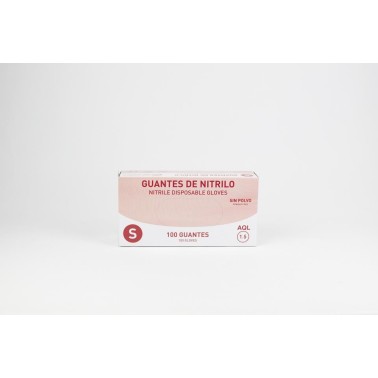 Guantes de Nitrilo Sin Polvo T/S, 100 un.
