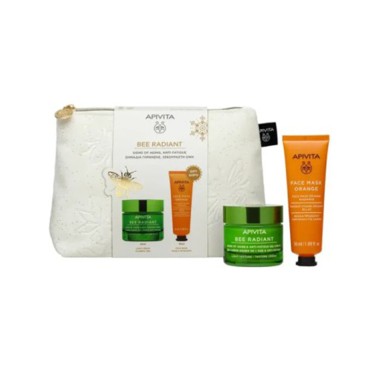 APIVITA Bee Radiant Neceser Crema Textura Rica + Mascarilla Facial con Naranja
