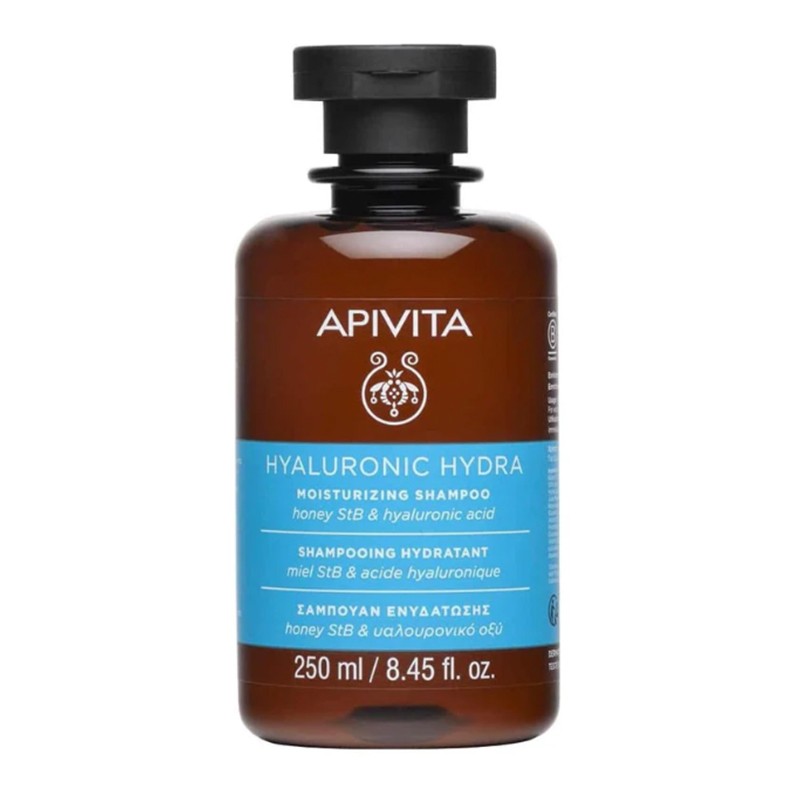 APIVITA Champú hidratante con ácido hialurónico y aloe, 250 ml.