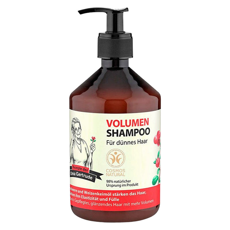 Champú Volumen Trigo y Araándano Rojo Oma Gertrude, 500 ml.