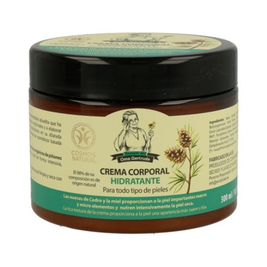Crema corporal hidratante Cedro y Miel Oma Gertrude, 300 ml.