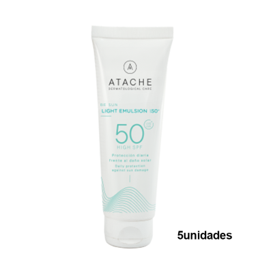 Be Sun Light Emulsión SPF50+ Atache, 75 ml. - 5 unidades