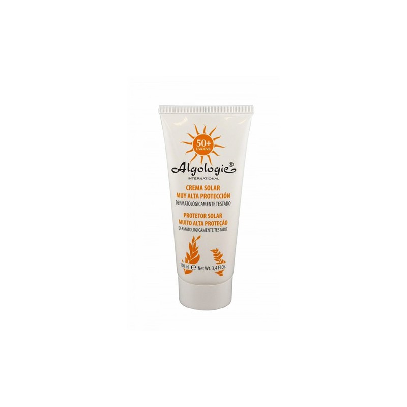 Crema Solar Muy Alta Protección 50+ Algologie, 100 ml.