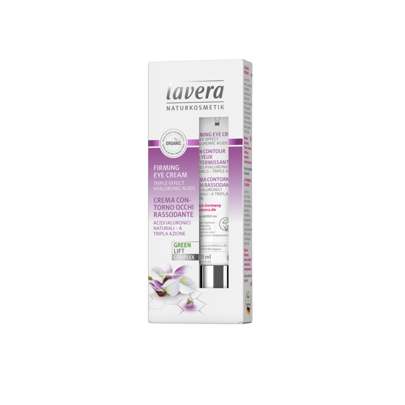 Contorno ojos reafirmante karanka + te blanco BIO Lavera, 15 ml.