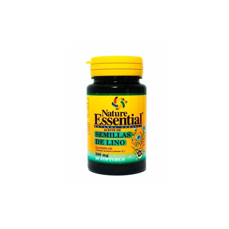 Aceite de Semillas de Lino 500 mg. Nature Essential, 50 perlas