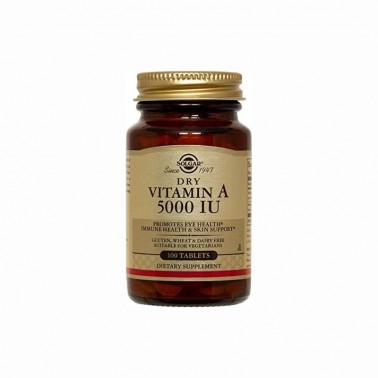 Vitamina A seca 5000 ui palmitato Solgar, 100 comp.