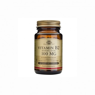 Vitamina B2 100 mg. (riboflavina) Solgar, 100 cap. veg.