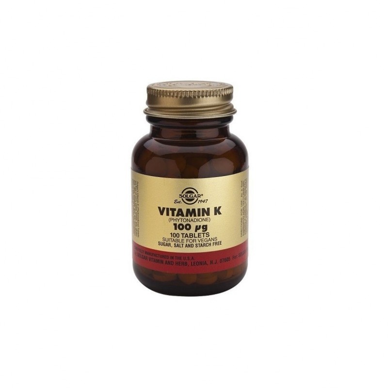 Vitamina K Natural 100 mcg. Solgar, 100 comp.