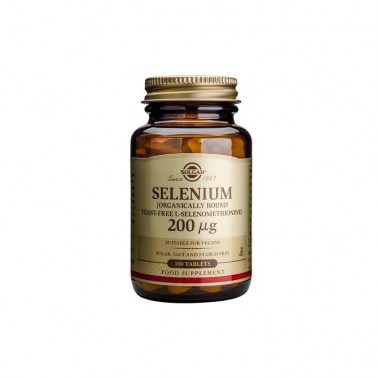 Selenio 200 mcg (sin levadura) Solgar, 100 comp.