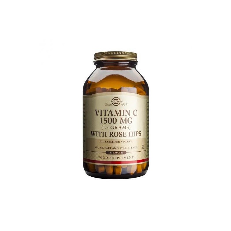 Vitamina C 1500 mg. Rose Hips Solgar 180 cap