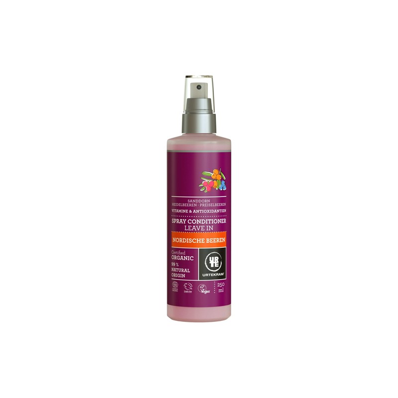 Acondicionador Frutos Rojos Spray Urtekram, 250 ml.