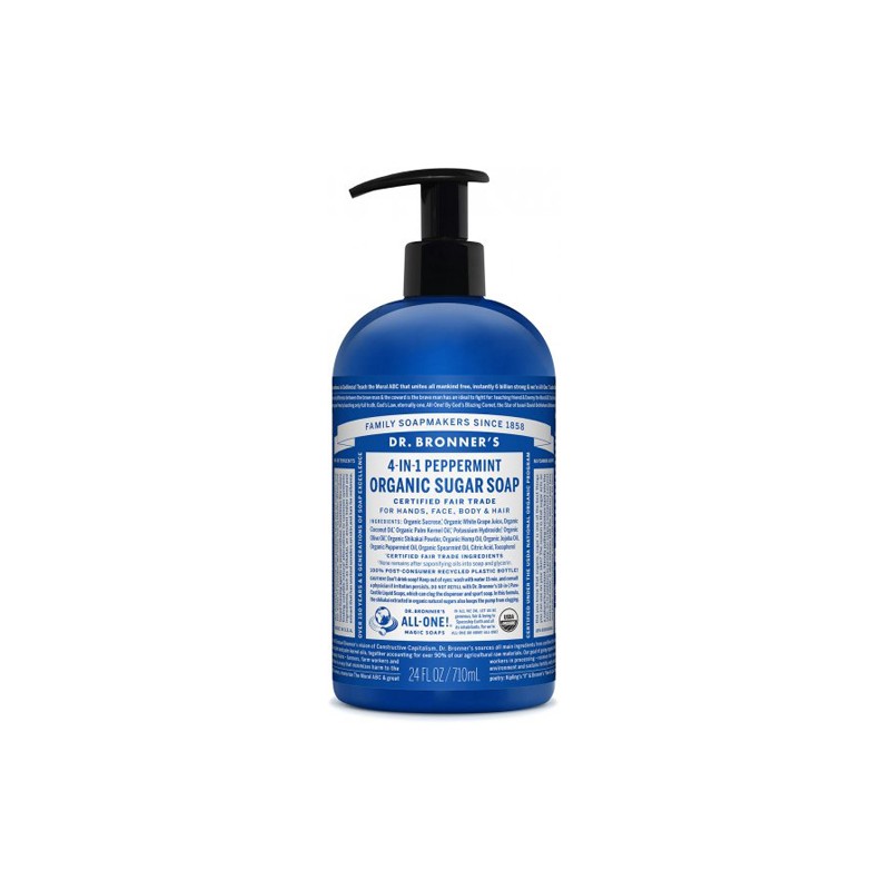 Jabón de azúcar Menta Dr. Bronner´s, 710 ml