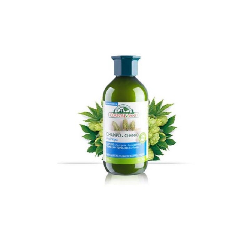 Champú Lúpulo y Tomillo Anticaspa BIO Corpore Sano, 300 ml.