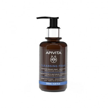 APIVITA Crema espuma limpiadora Cara y Ojos, 200 ml.