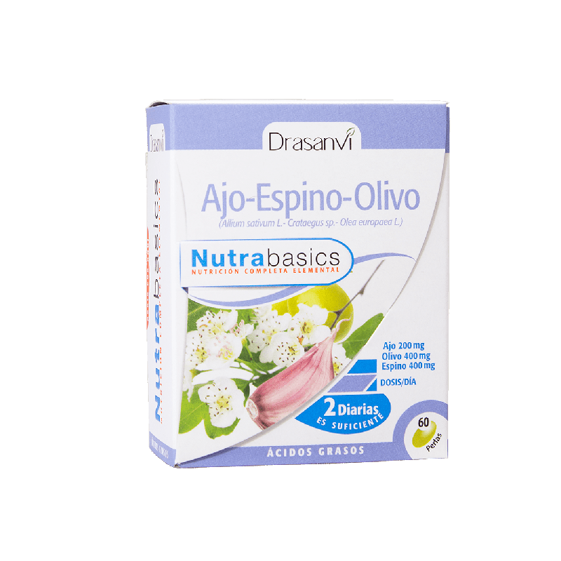 Nutrabasics Ajo Espino Olivo Drasanvi, 60 perlas