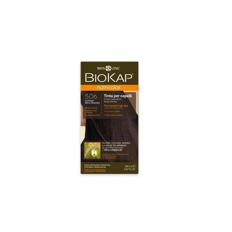 Tinte Coper Brown Castaño Nuez Moscada 5.06 Biokap, 140 ml