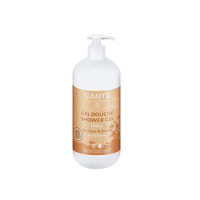 Gel de ducha coco-vainilla BIO Sante, 500 ml.