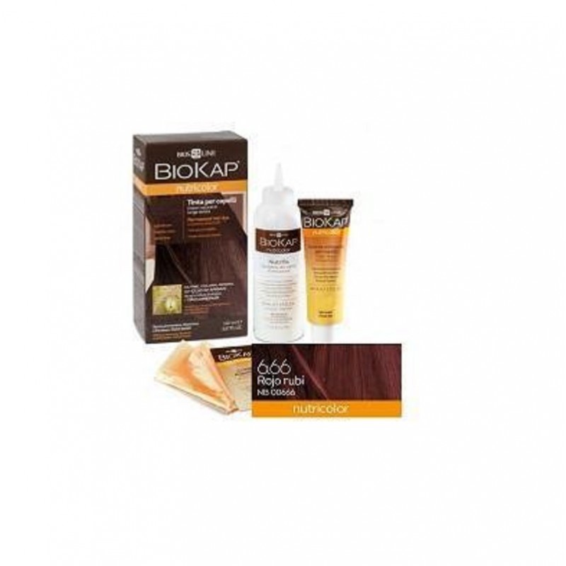 Tinte Red Ruby Dye Rojo Rubí 6.66 Biokap, 140 ml.
