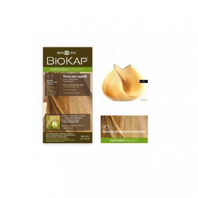 Tinte Rubio Muy Claro Dorado 9.3 DELICATO Biokap, 140 ml