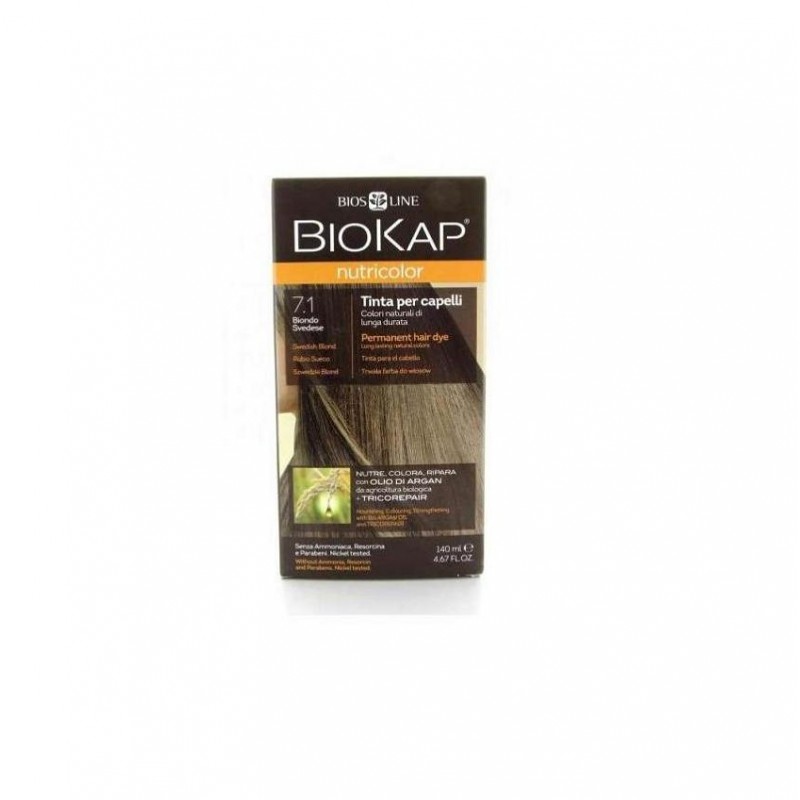 Tinte Swedish Blond Dye Rubio Sueco 7.1 Biokap, 140 ml.
