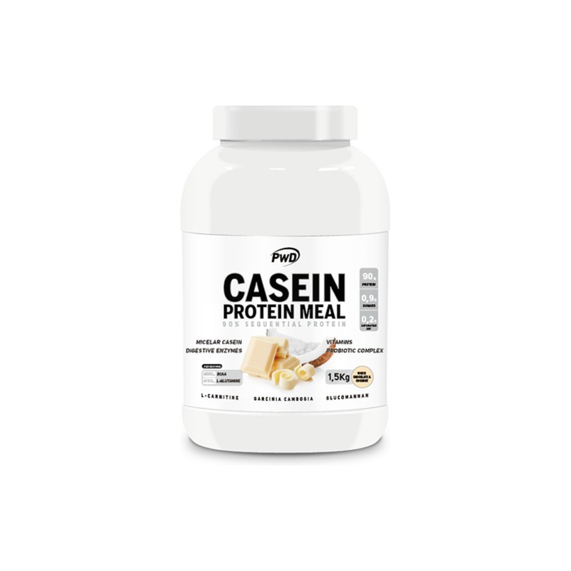 Casein Protein Meal Chocolate Blanco con Coco PWD Nutrition, 1,5 Kg