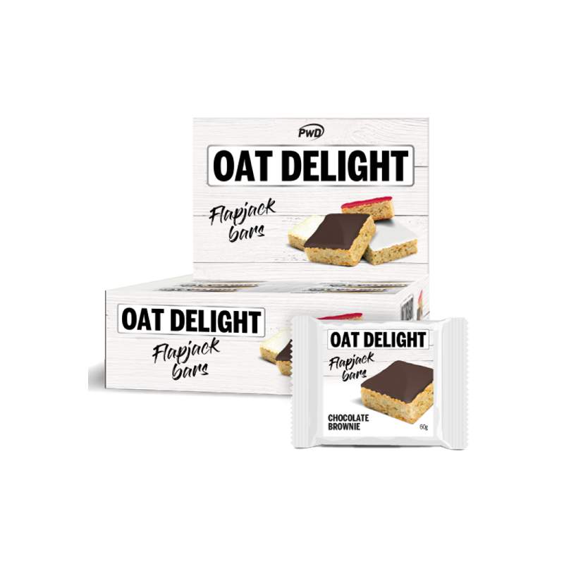 Oat Delight Flapjack Brownie PWD Nutrition, 16 barritas