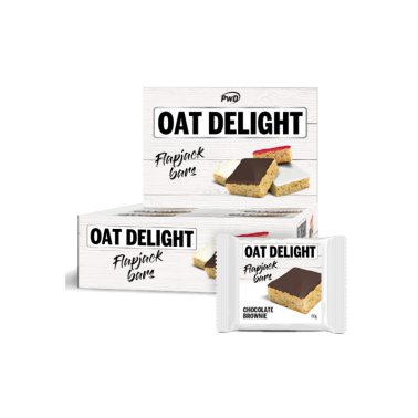 Oat Delight Flapjack Brownie PWD Nutrition, 16 barritas
