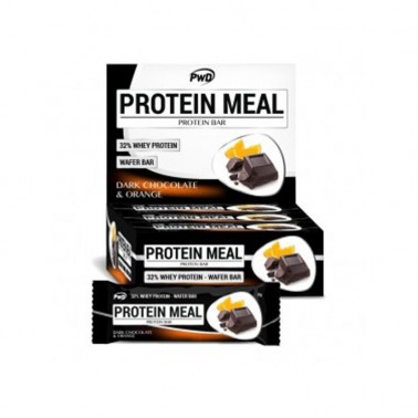 Protein Meal Chocolate Negro y Naranja PWD Nutrition, 12 barritas