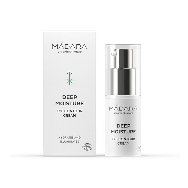 Crema contorno de ojos Deep Moisture Mádara, 15 ml.